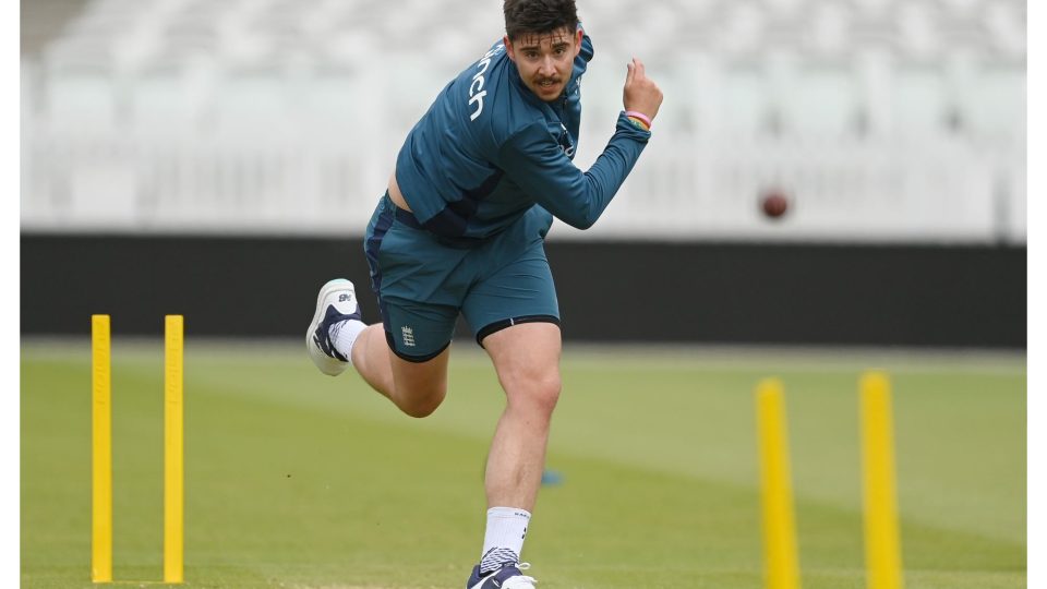 LONDON, ENGLAND - MAY 30: Josh Tongue of England bowls during a training session before Thursday's England and Ireland Test match at Lord's Cricket Ground on May 30, 2023 in London, England. (Photo by Philip Brown/Getty Images)