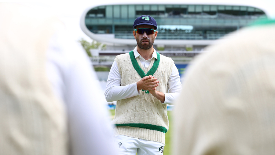 LONDON, ENGLAND - JUNE 02: Ireland captain Andrew Balbirnie ahead of play during day two of the LV= Insurance Test Match between England and Ireland at Lord's Cricket Ground on June 02, 2023 in London, England. (Photo by Michael Steele/Getty Images)