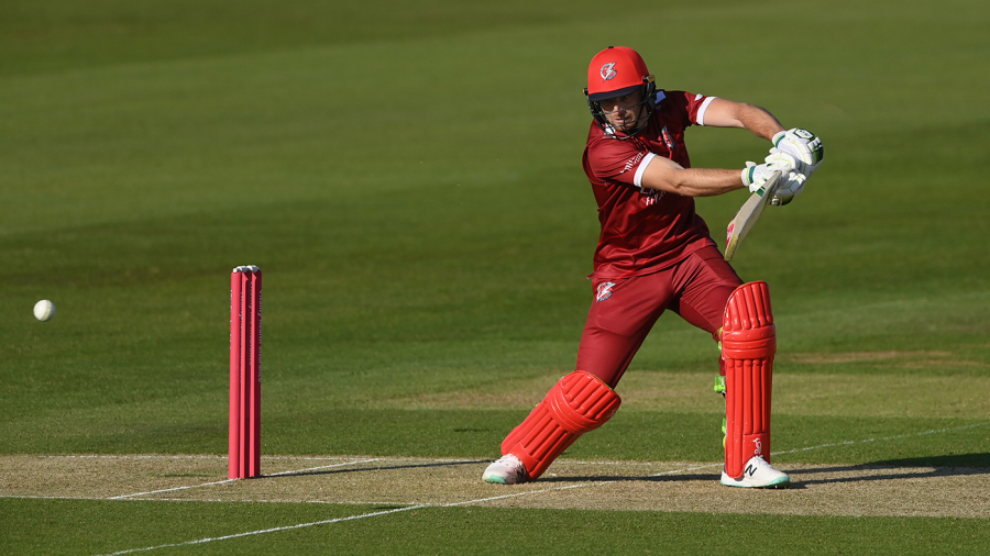 CHESTER-LE-STREET, ENGLAND - JUNE 02: Lancashire batsman Jos Buttler in batting action during the Vitality Blast T20 match between Durham Cricket and Lancashire Lightning  at Seat Unique Riverside on June 02, 2023 in Chester-le-Street, England. (Photo by Stu Forster/Getty Images)