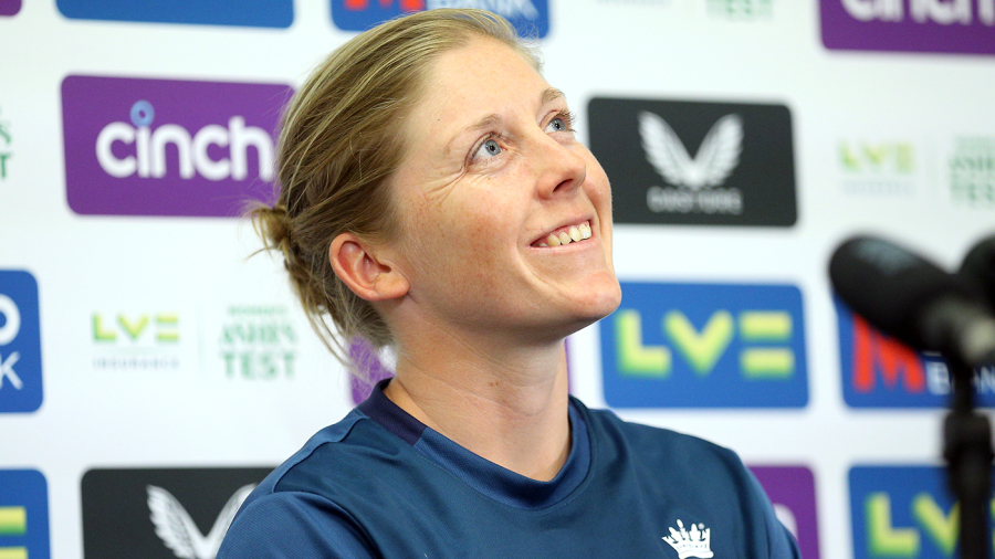 England's Heather Knight during a press conference at Trent Bridge, Nottingham. Picture date: Wednesday June 21, 2023. (Photo by Nigel French/PA Images via Getty Images)