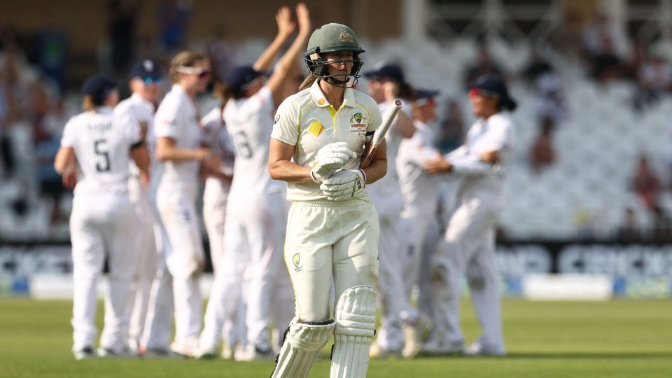 Women's Ashes: Ellyse Perry falls short of century as Australia take control against England