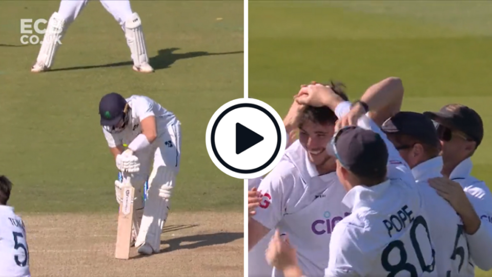 Watch: Josh Tongue nips one back first ball, strikes Ireland opener plumb in front for maiden Test wicket