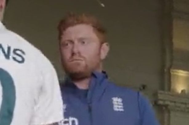 Jonny Bairstow spotted in tense exchange with Pat Cummins after controversial Ashes wicket