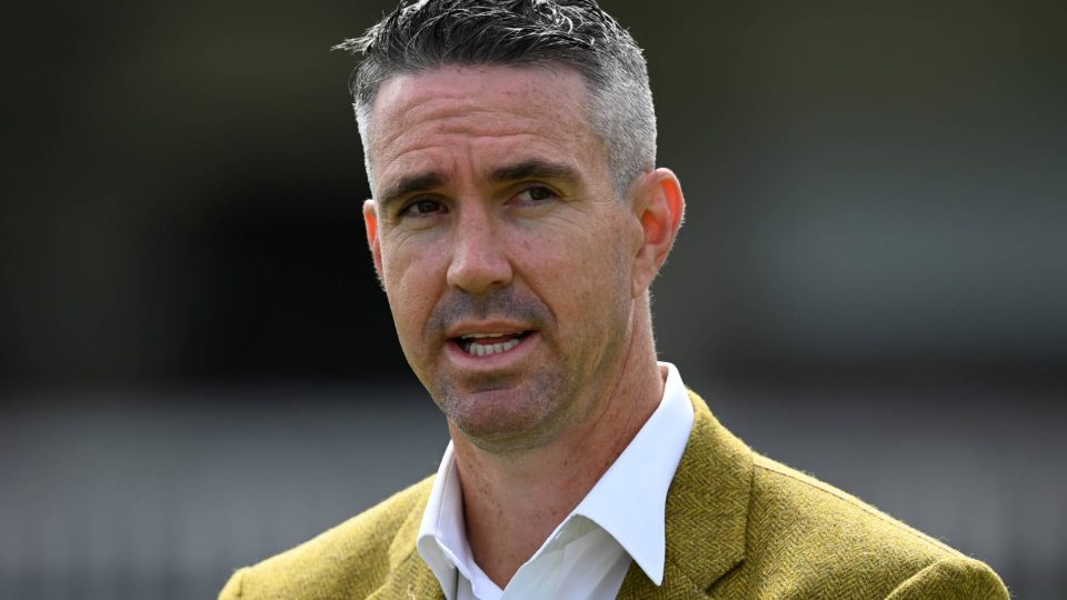 LONDON, ENGLAND - JUNE 30: Sky Sports commentator Kevin Pietersen during Day Three of the LV= Insurance Ashes 2nd Test match between England and Australia at Lord's Cricket Ground on June 30, 2023 in London, England. (Photo by Gareth Copley - ECB/ECB via Getty Images)