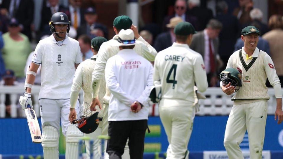 ‘That’s all you’ll ever be remembered for’ – Stuart Broad to Alex Carey after Jonny Bairstow dismissal