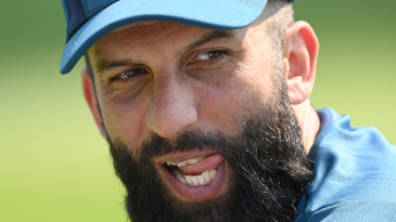 BIRMINGHAM, ENGLAND - JUNE 13: Moeen Ali of England looks on during a training session before Friday's First Ashes Test between England and Australia at Edgbaston on June 13, 2023 in Birmingham, England. (Photo by Philip Brown/Getty Images)