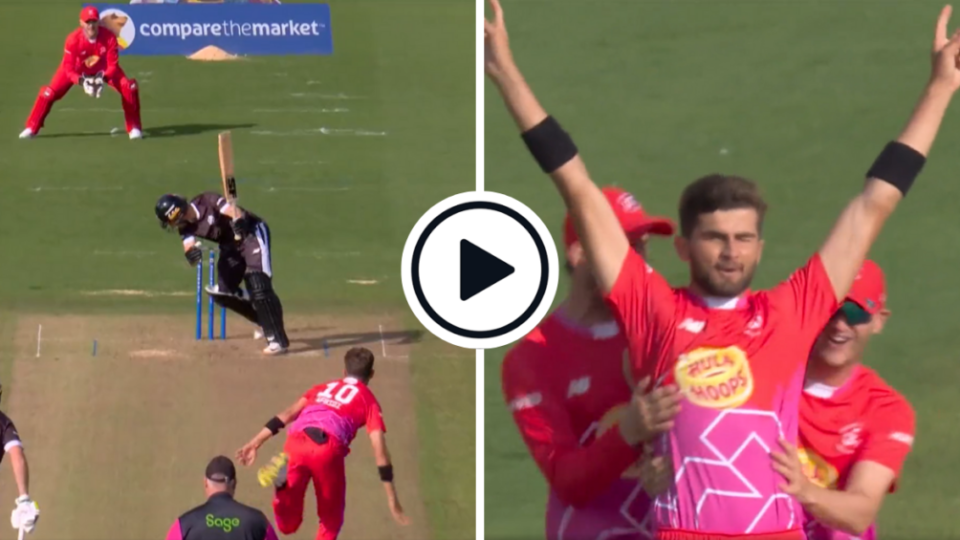Watch: Shaheen Shah Afridi finds big swing to take two wickets with first two balls of Hundred career