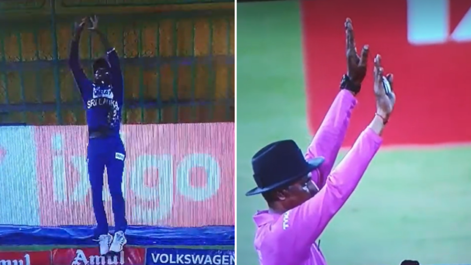 Explained: Why the umpires were right to give ‘six’ despite fielder never touching ball and ground simultaneously in Asia Cup thriller