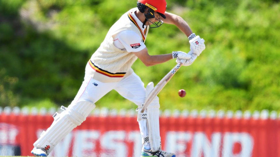 ADELAIDE, AUSTRALIA - OCTOBER 09: Henry Hunt of the Redbacks bats during the Sheffield Shield match between South Australia and Victoria at Karen Rolton Oval, on October 09, 2022, in Adelaide, Australia. (Photo by Mark Brake/Getty Images)