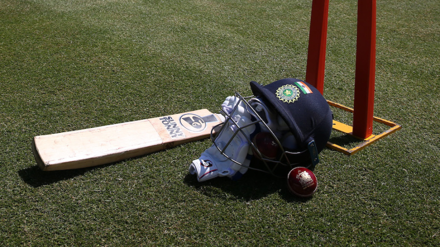 ARUNDEL, ENGLAND - JUNE 01: Cricket equipment is seen on the outfield prior to India training prior to the ICC World Test Championship Final 2023 at Arundel Cricket Club on June 01, 2023 in Arundel, England. (Photo by Steve Bardens-ICC/ICC via Getty Images)